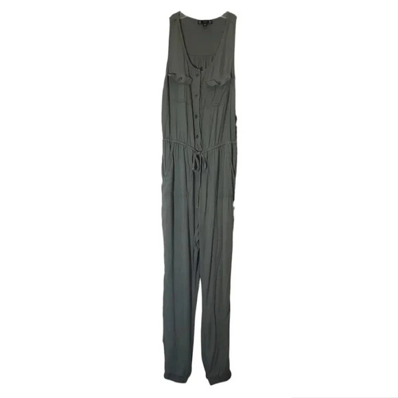 Iris | Olive Green Jumpsuit Sz M - Picture 2 of 7